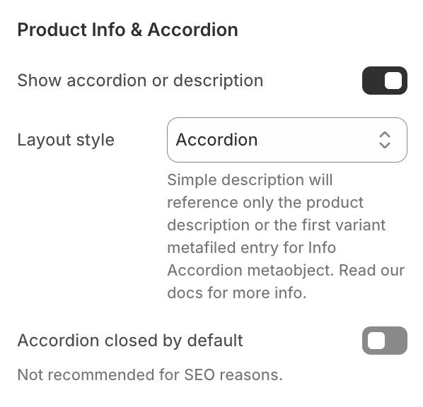 Power Product Info Accordion App Block
