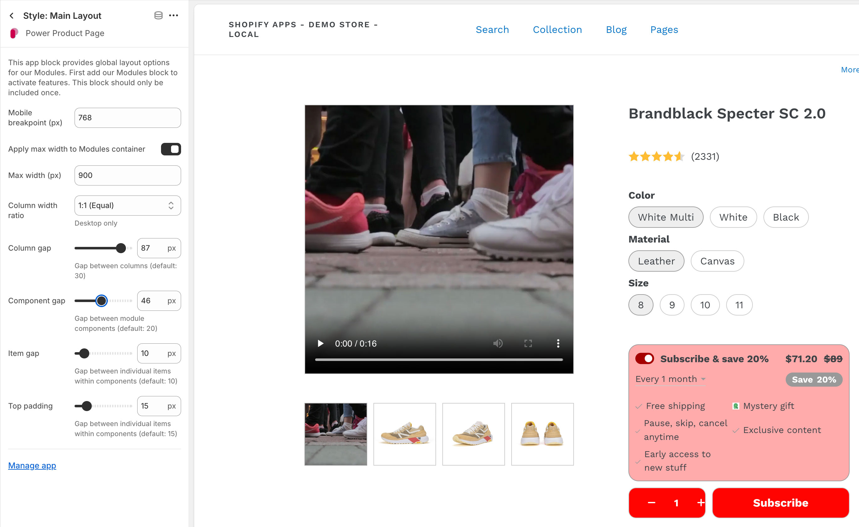 Power Product Page Main Layout