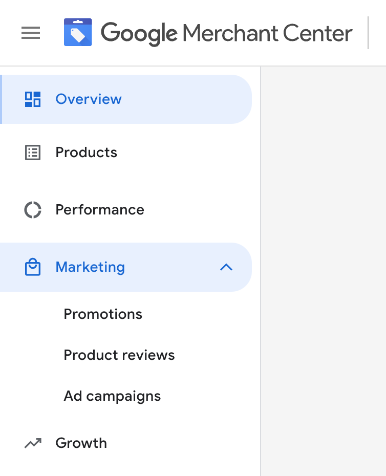 Rapid Reviews Google Shopping Merchant Center Nav