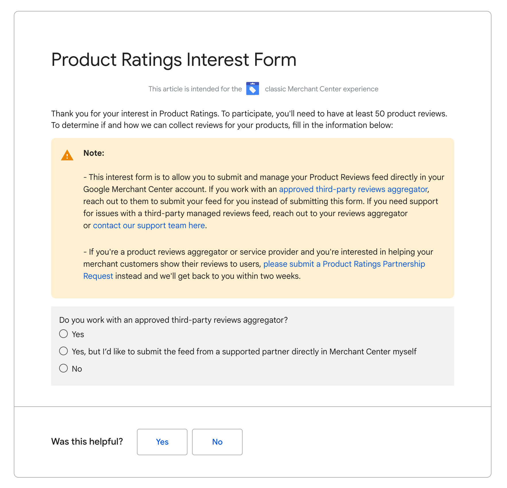 Rapid Reviews Google Shopping Feed Product Reviews Interest Form 1